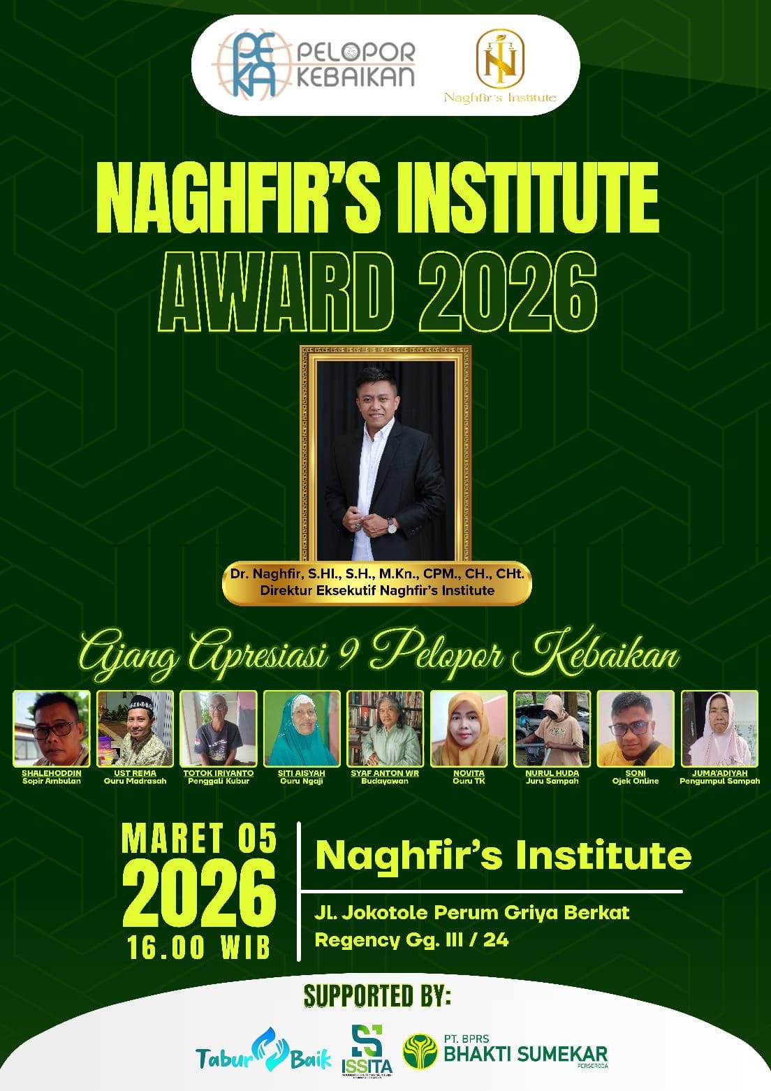 Naghfir Institute Award 2026, Mengapresiasi Pengabdian Tanpa Panggung